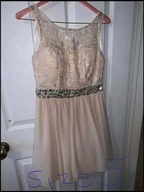 Elegant Cream Ladies Dress